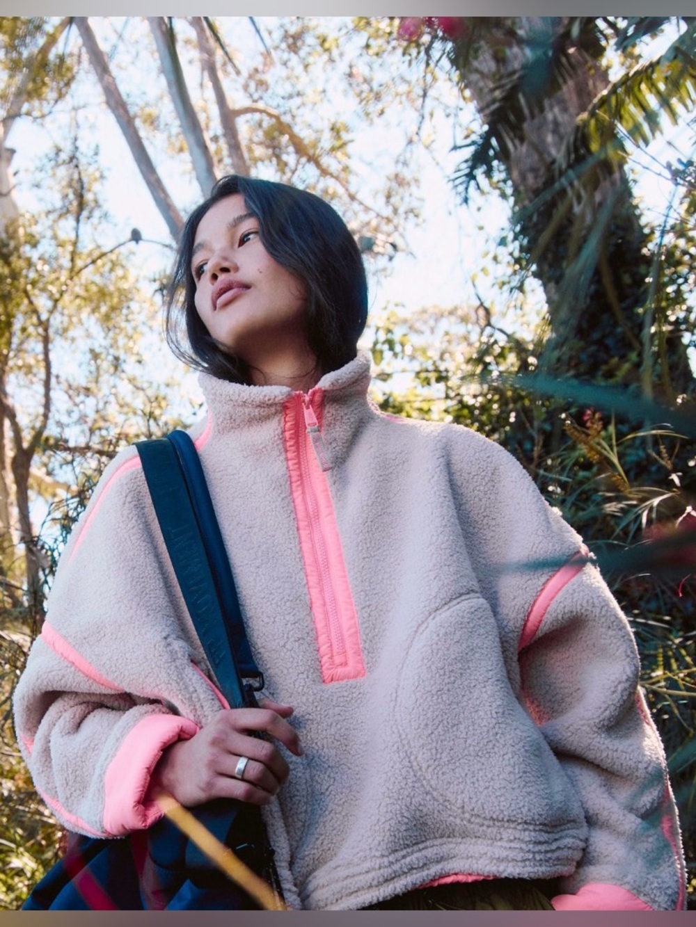 FREE PEOPLE MOUNTAIN HIGH HALF-ZIP FLEECE